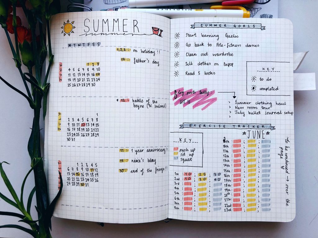 Summer Bullet journal 