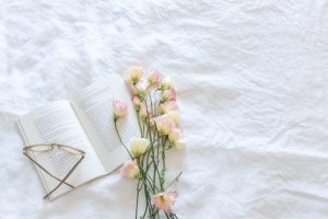 book and flowers